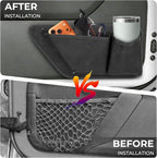 Oxford Front Door Storage Pockets Box, 2PCS Door Storage Pockets for 2011-2018 Jeep Wrangler JK JKU Accessories 2/4-Door, Door Net Pocket Replacement