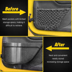 JK Storage Pockets for Jeep Wrangler, Front & Rear Door, 4 Pcs | Compatible with 2011-2018 Jeep Wrangler JK JKU 4 Door, Front and Rear Door Pockets, Interior Storage Accessories, Black