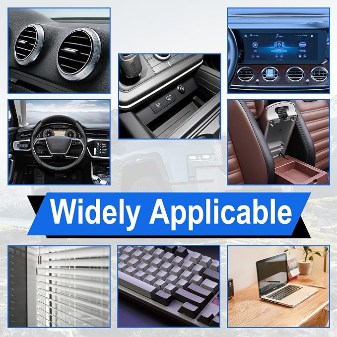 2PCS Double Head Brush for Car Clean, Car Accessories Universal 2 in 1 Car Detailing Brush, Double Ended Portable Dust Brush with 4 Cleaning Cloth, for Air Conditioner Outlets, Dashboard Screen