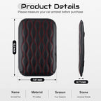Car Center Console Cover, Upgraded Leather Car Armrest Cushion, Universal Waterproof Cushion Pad, Non-Slip Car Interior Accessories, Fits Most Sedans SUVs Trucks (Red Line)