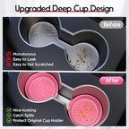 Car Cup Coaster Universal Non-Slip Cup Holders Bling Crystal Rhinestone Car Interior Accessories 4 Pack Peach Pink