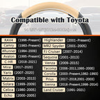 Car Steering Wheel Cover for Toyota RAV4,Camry,Highlander,Corolla,Prius,Tacoma,Standard Size - Black+Beige