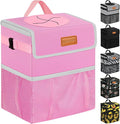 Car Trash Can Bin for Back Seat Leak Proof, Cute Car Trash Bag Hanging, Vehicle Trash Can for SUV Truck Van, Automotive Garbage Cans Front Seat Pink