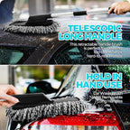 30Pcs Car Detailing Kit for Interior, Exterior and Wheel Cleaning | Brushes, towels, wash mitt, cleaning gel, detail brushes and extendable-handle duster for vehicle, home and office care tasks