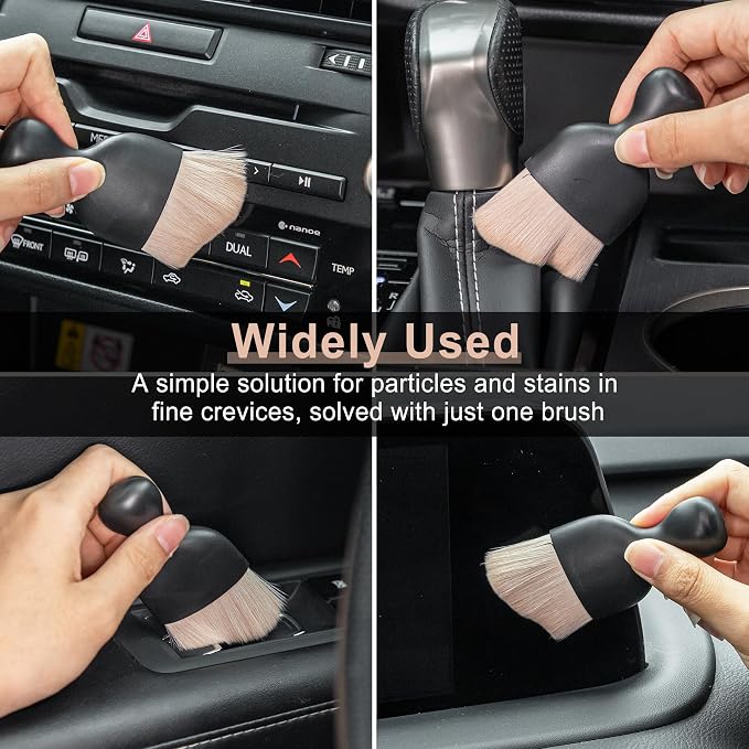 Car Detailing Brushes, Car Interior Dust Sweeping Soft Brush, Soft Bristles Brush Cleaning Tool for Automotive Dashboard, Air Conditioner Vents, Computer, Scratch Free(Ivory White)