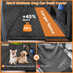 2026 Upgraded Back Seat Extender for Dogs - Large Hard Bottom Dog Car Seat Cover Holds 550lbs, Waterproof Dog Hammock Pet Bed with High-Density Foam Non-Slip Backseat Protector
