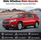 Traverse Rain Guards - Window Visors for Chevrolet Chevy Traverse 2018-2023, Outside-Mount Tape-On Side Window Wind Deflectors for Traverse Accessories, Vent Visors Shades Rainproof Black 4PCS