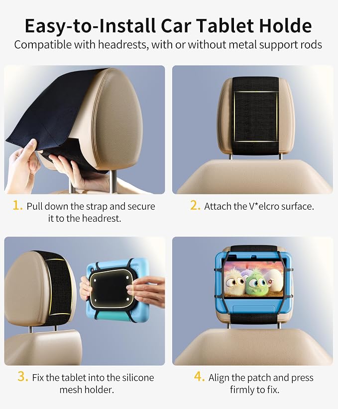 4 Pack Tablet Holder for Car