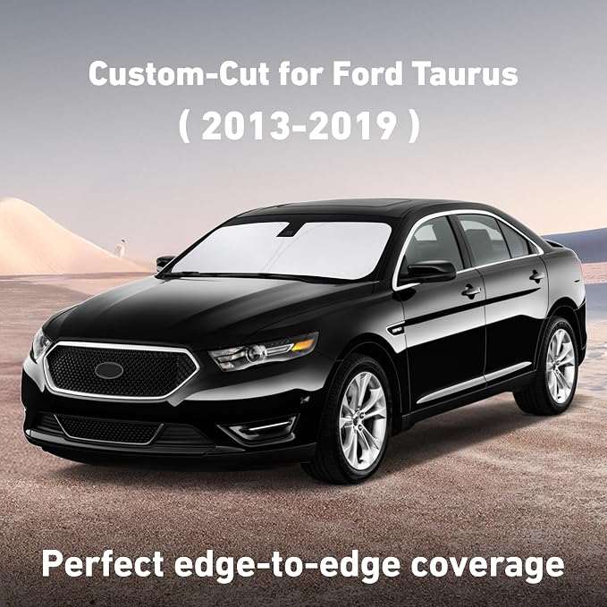 Windshield Sunshade Compatible for Ford Taurus 2013-2017 2018 2019, Sun Visor for Front Windshield & Window Sun Shade Cover, UV Heat Blocker & Protector, Car Accessories