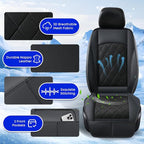 Cooling Car Seat Cover, Ventilated Seat Cushion Cooling Car Seat Pad for Summer Driving with Powerful Turbo Fans Universal Fit for Car SUV Truck Van-Light Black