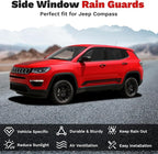 Compass Window Visors - Rain Guards for 2017-2025 2026 Jeep Compass Accessories, Outside-Mount Tape-On Side Window Wind Deflectors Vent Visors Shades Rainproof 4PCS
