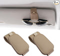 2 Packs Magnetic Sunglass Holder for Car Visor (Beige) | Magnetic Interior Car Accessories