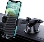 Phone Holders for Your Car with Military-Grade Suction Phone Stand for Car [Super Stable] Automobile Car Mount for iPhone Universal Car Dashboard Windshield Mount Fit iPhone Smartphones