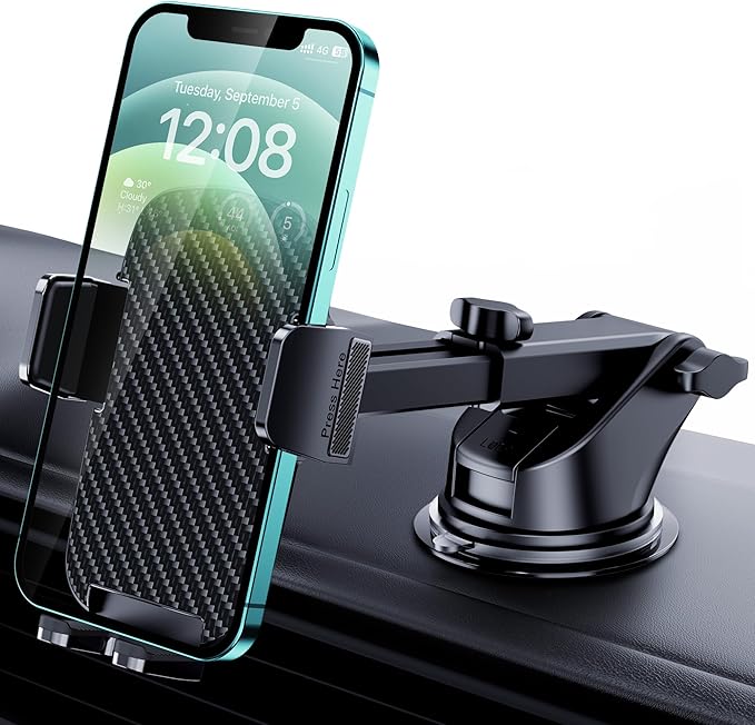 Phone Holders for Your Car with Military-Grade Suction Phone Stand for Car [Super Stable] Automobile Car Mount for iPhone Universal Car Dashboard Windshield Mount Fit iPhone Smartphones