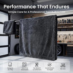 2 Pack 1300 GSM Car Drying Towel, [Twisted Loop, Pro-Grade Care] Car Microfiber Cleaning Cloth Accessories, Streak Free, Lint Free, Reusable, 2Pcs (36"×24"+16"×16"), Black Gray