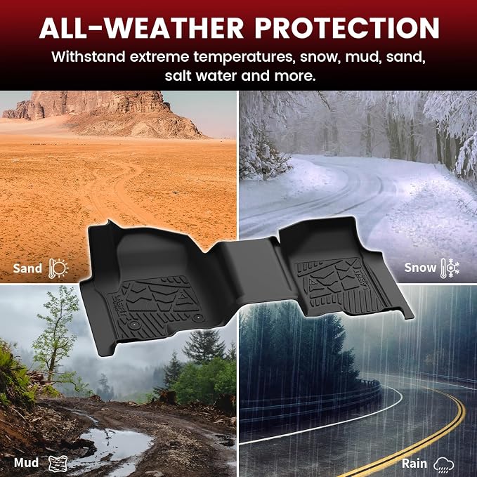 Floor Mats 2019-2026 for Chevy Silverado/GMC Sierra 1500, 2020-2026 2500HD 3500HD, Only Double Cab/Bench Seat (Only Fit with Rear Under-Seat Storage, But Not Fit 2nd Row Plastic Storage)