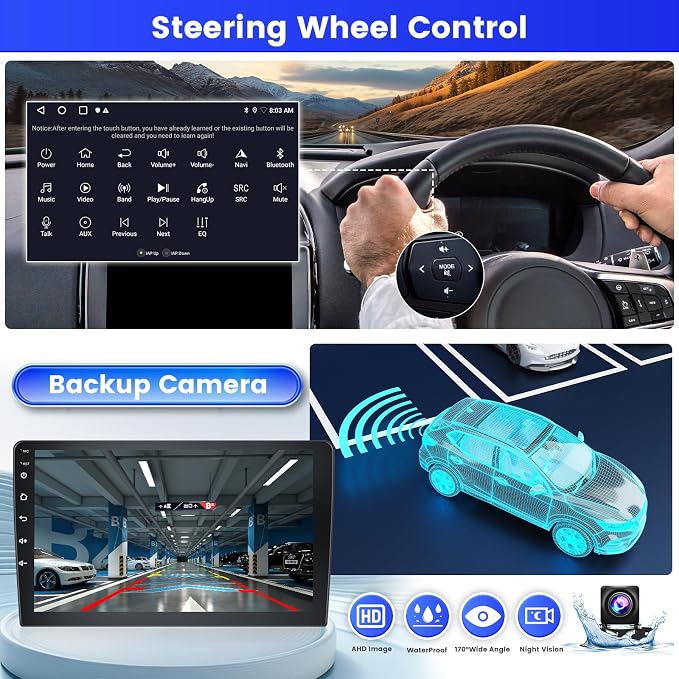 4G 128G for Mitsubishi Lancer 2007-2012 Radio CarPlay 10.1" Incell Touchscreen Car Stereo Android 15 Android Auto Bluetooth 5.0 GPS WiFi 15UI Backup Camera