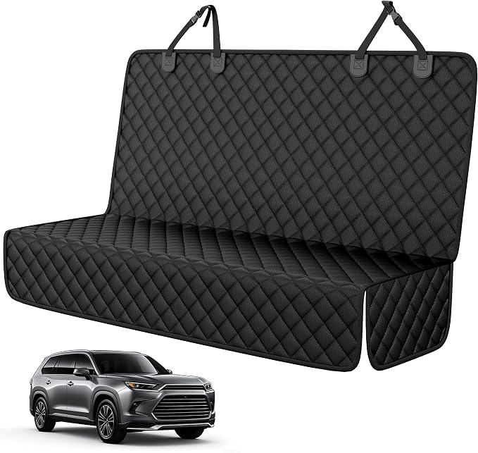 Dog Car Seat Cover for SUV, Waterproof Back Seat Cover for Toyota Tacoma/Jeep Grand Cherokee/Ford Explorer/Ranger/Chevrolet Colorado, Scratch-Proof Nonslip Durable Rear Seat Cover for Dogs