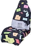 Car Seat Cover Towel for Front Seats Non-Slip with Headrest Pocket & Strap | Universal Fit for Cars Truck SUV|Car Seat Hoodie & Phocho Perfect After Gym Workout, Beach,Yoga and Running|Anti-dog Scratch