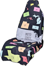 Car Seat Cover Towel for Front Seats Non-Slip with Headrest Pocket & Strap | Universal Fit for Cars Truck SUV|Car Seat Hoodie & Phocho Perfect After Gym Workout, Beach,Yoga and Running|Anti-dog Scratch