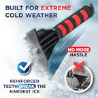 Ice Scraper for Car Windshield & Windows - Tough Reinforced Plastic Handle - Chisel Side for Frost, Claw Side for ICY Chunks