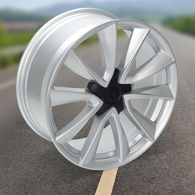 New 19x8.5" 19 Inch Premium Aluminum Alloy Wheel Rim Compatible with Model 3 2017-2023 | OEM Design, Alloy Replacement Wheel, Super Duty Car Rims Replacement - OE Stock Specs, Shiny Silver