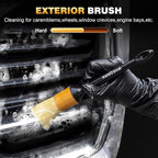 MVEQRRN 7PCS Car Detailing Brush Set,Boars Hair Detail Brush Kit(Gold) | Ultra Soft No Scratch, Car Dust Brush, Interior Detailing Brushes Kit, Detail Brushes Car Detailing for Interior Exterior