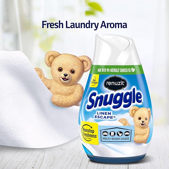 Snuggle Solid Gel Air Freshener, Linen Escape Scent, 7 Oz, 12 Count
