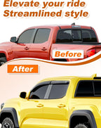 Extra-Thick Window Rain Guards Fit for Toyota Tacoma 2016-2023 Double Cab Tape-on Window Deflectors Rain Guards Full-Size Vent Visors Truck Vent Shades
