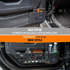 FURYENGRAVER Metal Front Door Storage Box Pockets Door Side Insert Organizer with Cup Holder Compatible with 2018-2024 Jeep Wrangler JL JLU & 2020-2024 Gladiator JT Interior Accessories, 2pcs