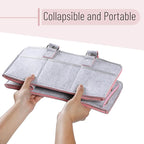 Mr. Pen- Baby Diaper Caddy Organizer, Gray, Pink Inside | Nursery Storage Bin and Car Organizer for Diapers and Baby Wipes