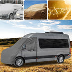 600D RV Windshield Engine Cover for Benz Sprinter 2019-2026 | Fits W906 Sprinter Vans, Mirror Cutouts, All Weather Blackout Privacy