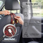 Purse Hook for Car Seat Headrest,Suede Car Purse Hook,Heavy Duty Car Hooks Organizer for Handbags,Grocery Bags & Backpacks,Universal Car Hooks for SUV Truck Interior (Red Leopard Print, Double hook)