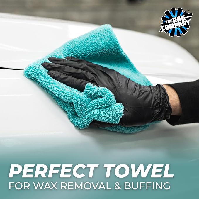 The Creature Edgeless Microfiber Detailing Towels – 420GSM Professional Grade All-Purpose Cloths for Wax, Polish, & Sealant Removal, Teal, 16in x 16in (10-Pack)