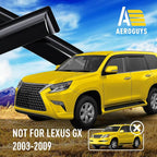 Extra Durable Window Deflectors Tape-On Window Visors Rain Guards Fit for GX 2010-2023, Sun Visors, Wind Vent for Shades, Exterior Car Accessories - 4 pcs. AG0928