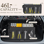 Car Trunk Organizer Storage Box - Collapsible Car Boot Organizer Tidy Cargo Storage Box Accessories for SUV, MPV, Van, Size M, Black