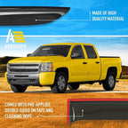 Extra Durable Window Deflectors Tape-On Window Visors Rain Guards Fit for Chevrolet (Chevy) Silverado/GMC Sierra 2007-2013 Crew Cab, Sun Visors, Wind Vent for Shades, Car Accessories - 4 pcs. AG0012