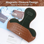 KINIVA Sunglasses Holder for Car Visor Leather Glasses Case with Clips for Car Visor Automotive Interior Visor Accessories Apply to All Car Models (09 Brown)