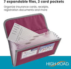 Glove Box Organizer - Insurance and Registration Holder for Car Documents and Paperwork - Expandable Front Seat Organizer with Card Pockets