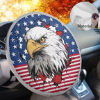 American Flag Eagle Steering Wheel Sun Shade Cover Steering Wheel Sun Block Anti-Heat Aluminum Foil Steering Wheel Cover Steering Wheel Sun Heat Shield for SUV Truck Van