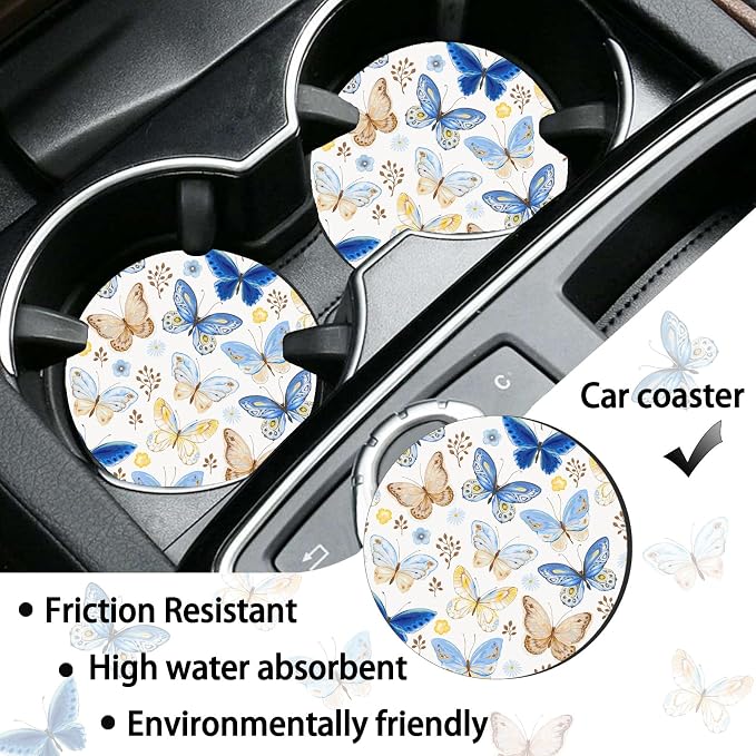 Butterfly License Plate Frames，Butterfly Car Accessories for Women and Men ，Cute License Plate，Aluminum License Plate Frame Fits Standard US Vehicles Size 12.2 x 6 Inch (White-Butterfly)