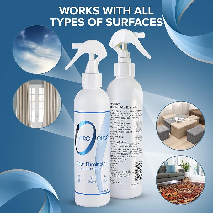 Multi-Purpose Strong Odor Eliminator for Home, Office, Car, Bathroom, Hotel, Room Deodorizer, and Odor Neutralizer, 8oz Two Pack