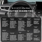 Car Steering Wheel Cover Standard Medium Size 14 1/2-15 inch, Non-Folding Packaging, Heavy Duty, Non-Slip, Black Microfiber Leather with Carbon Fiber Pattern