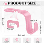 4 Pack Car Seat Headrest Hooks, Vehicle Back Seat Hanger Storage Organizer for Purse Handbag Backpack Coat Grocery, 360° Rotating Heavy Duty Holds 44lbs, Pink