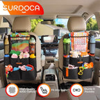 Car Organizers and Storage, Upgraded Car Seat Organizer with 11-inch Touch Screen Tablet Holder, Backseat Car Organizer with 8 Pockets, Car Seat Protector Road Trip Essentials for Kids