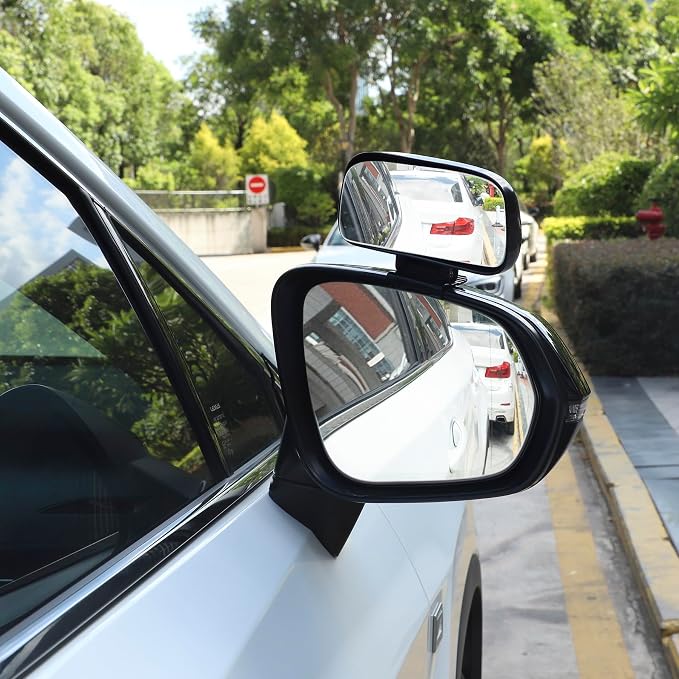 Blind Spot Mirror, Adjustable Mounted Blindspot Mirror HD Glass Wide Angle View, Side Rearview Mirror Universal, Black