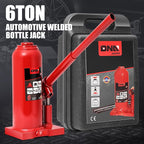 6 Tons / 12000 lbs Lifting Automotive Welded Hydraulic Bottle Jack for Car SUV Pickup Truck, Auto Repair, with Manual Handle & Carrying Storage Case, Red
