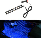 Car LED Strip Light, 24 LED RGB Neon Auto Interior Atmosphere Lights, 12V Cigarette Lighter Under Dash Ambient Night Light, Auto Decorative Lamp Accessory for Car Truck (Blue, Cigar Lighter)