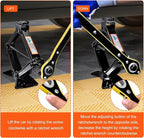 Scissor Jack, 2.5T(5512 Lbs), High-Strength Car Jack & Stand Kit with Rubber Pad, Tire Changing Kit with Ratchet Handle&Lug Wrench, Universal Vehicle Emergency Set for Various Models Black