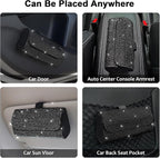 Bling Sunglasses Holder for Car Sun Visor, Sparkling Auto Glasses Clip Case Eyeglasses Protective Box, PU Leather Car Sunglass Storage Organizer for Truck, SUV, RV (Black Crystal)
